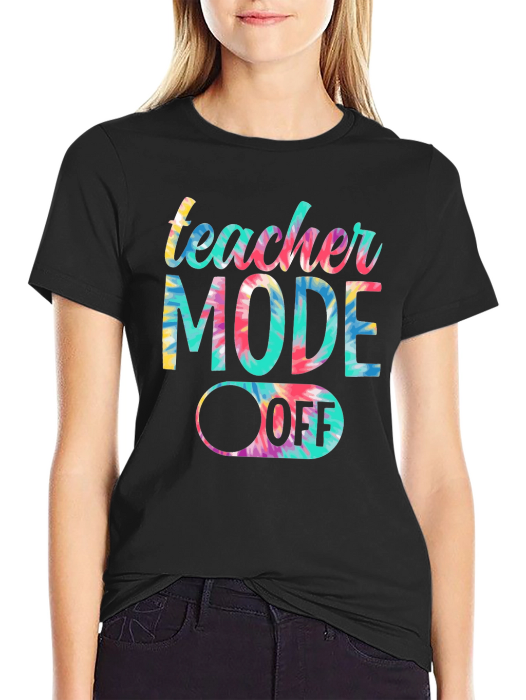 Teacher Mode Off Tie Dye Graphic Tee
