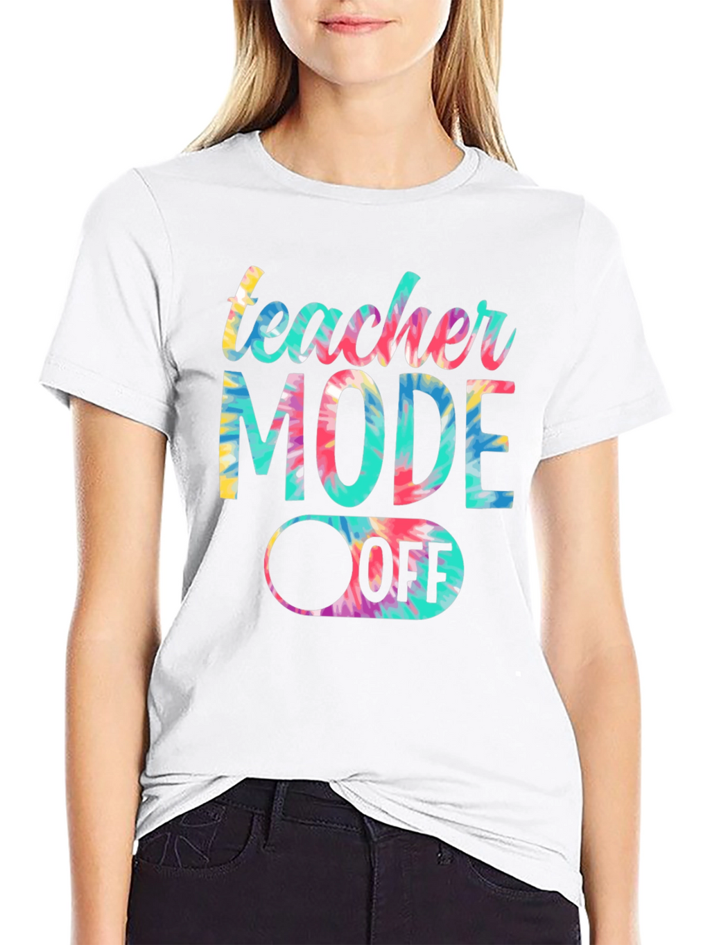Teacher Mode Off Tie Dye Graphic Tee