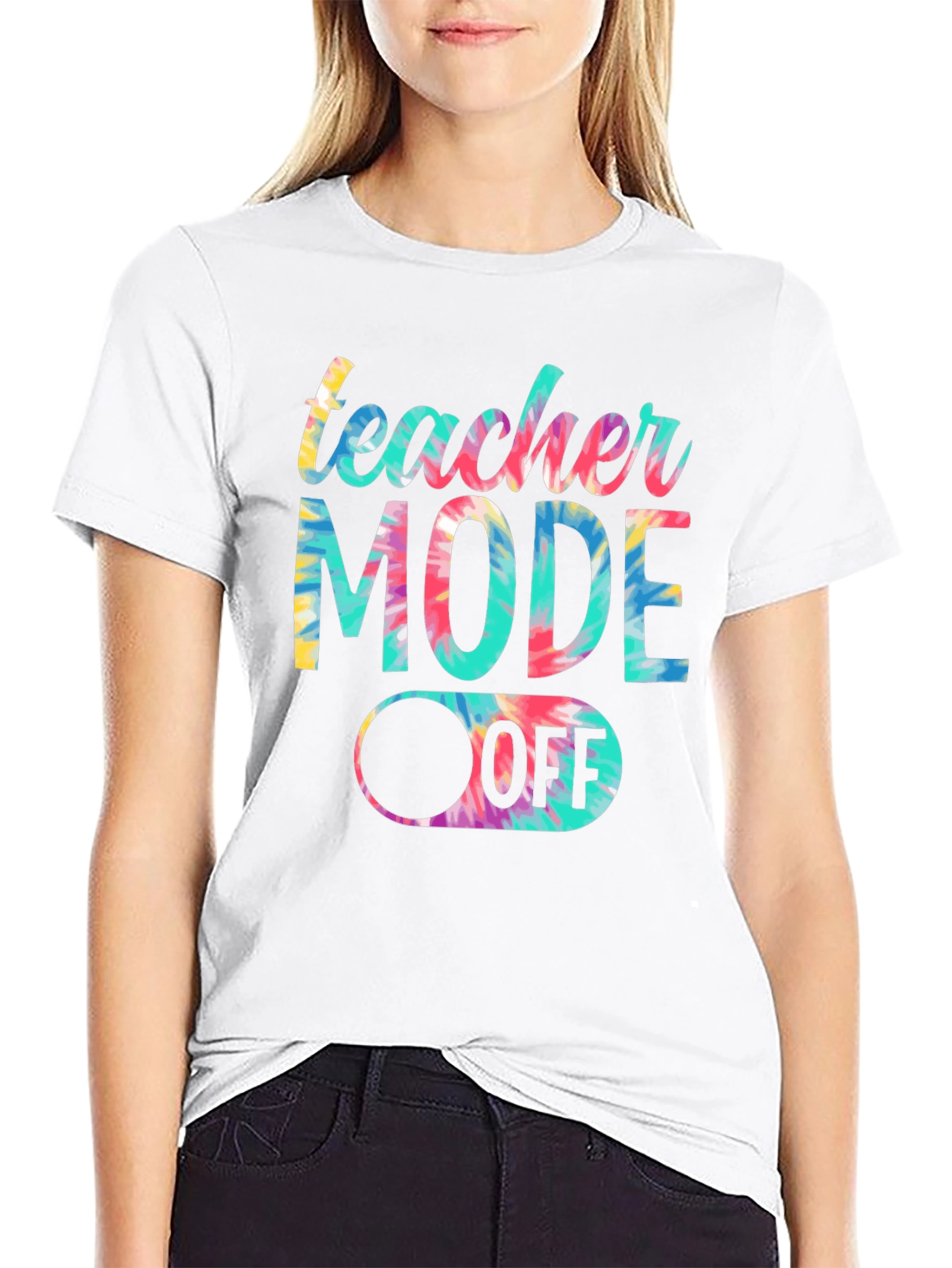 Teacher Mode Off Tie Dye Graphic Tee