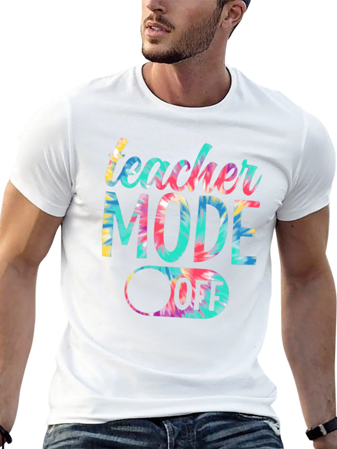 Teacher Mode Off Tie Dye Graphic Tee
