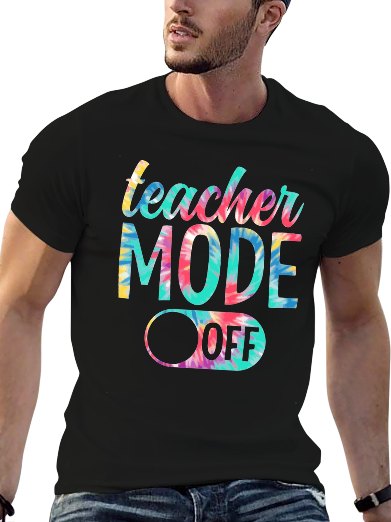 Teacher Mode Off Tie Dye Graphic Tee