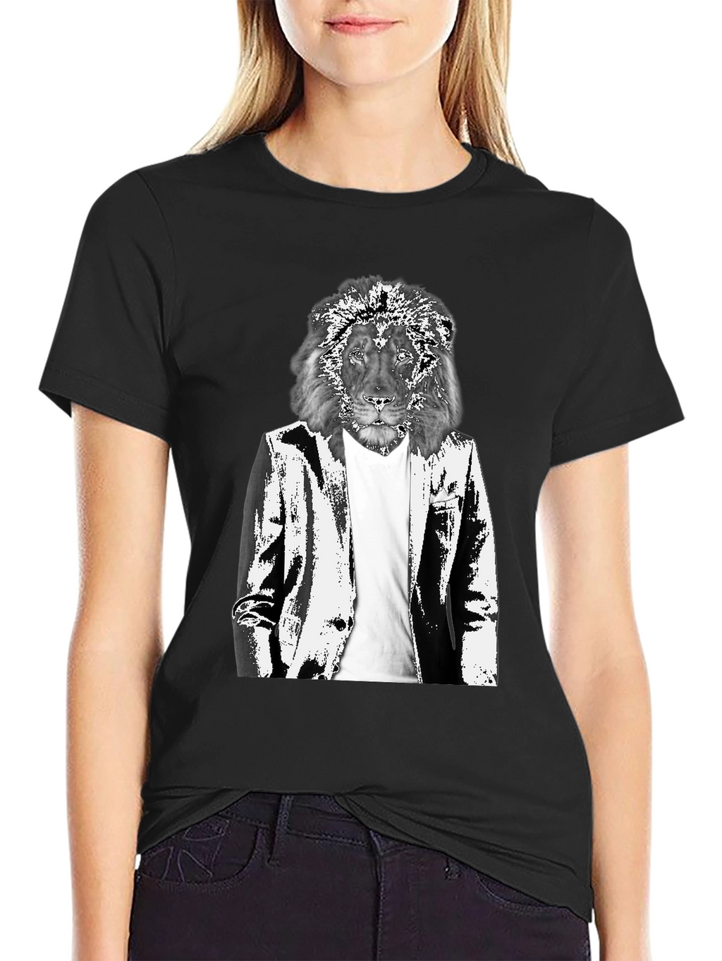 Lion Suit Graphic Tee - Cool Animal Print