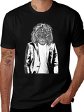 Lion Suit Graphic Tee - Cool Animal Print