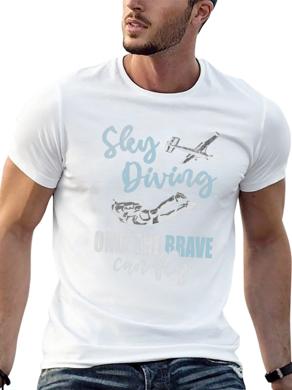 Sky Diving T-Shirt - Only the Brave Can Fly!