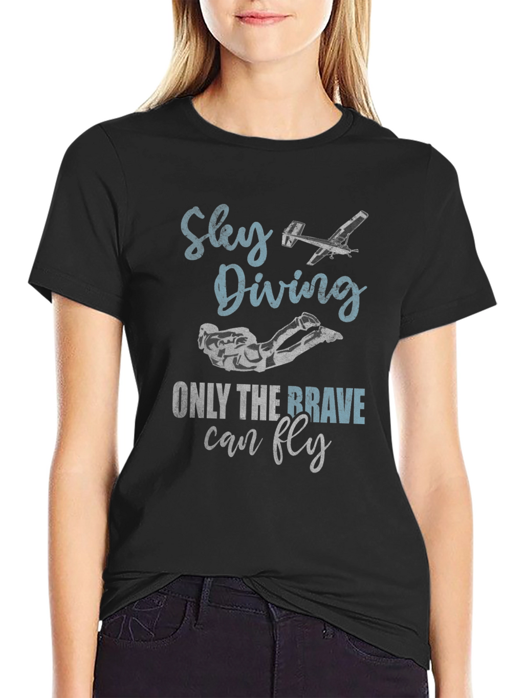 Sky Diving T-Shirt - Only the Brave Can Fly!