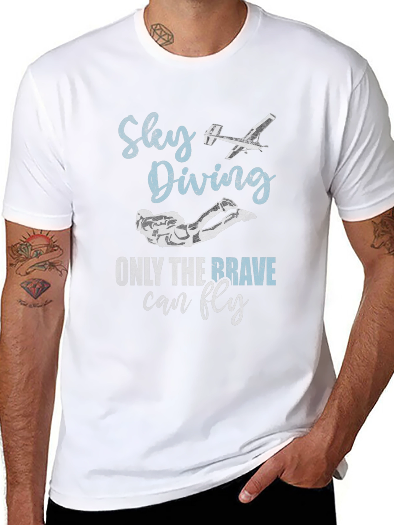 Sky Diving T-Shirt - Only the Brave Can Fly!