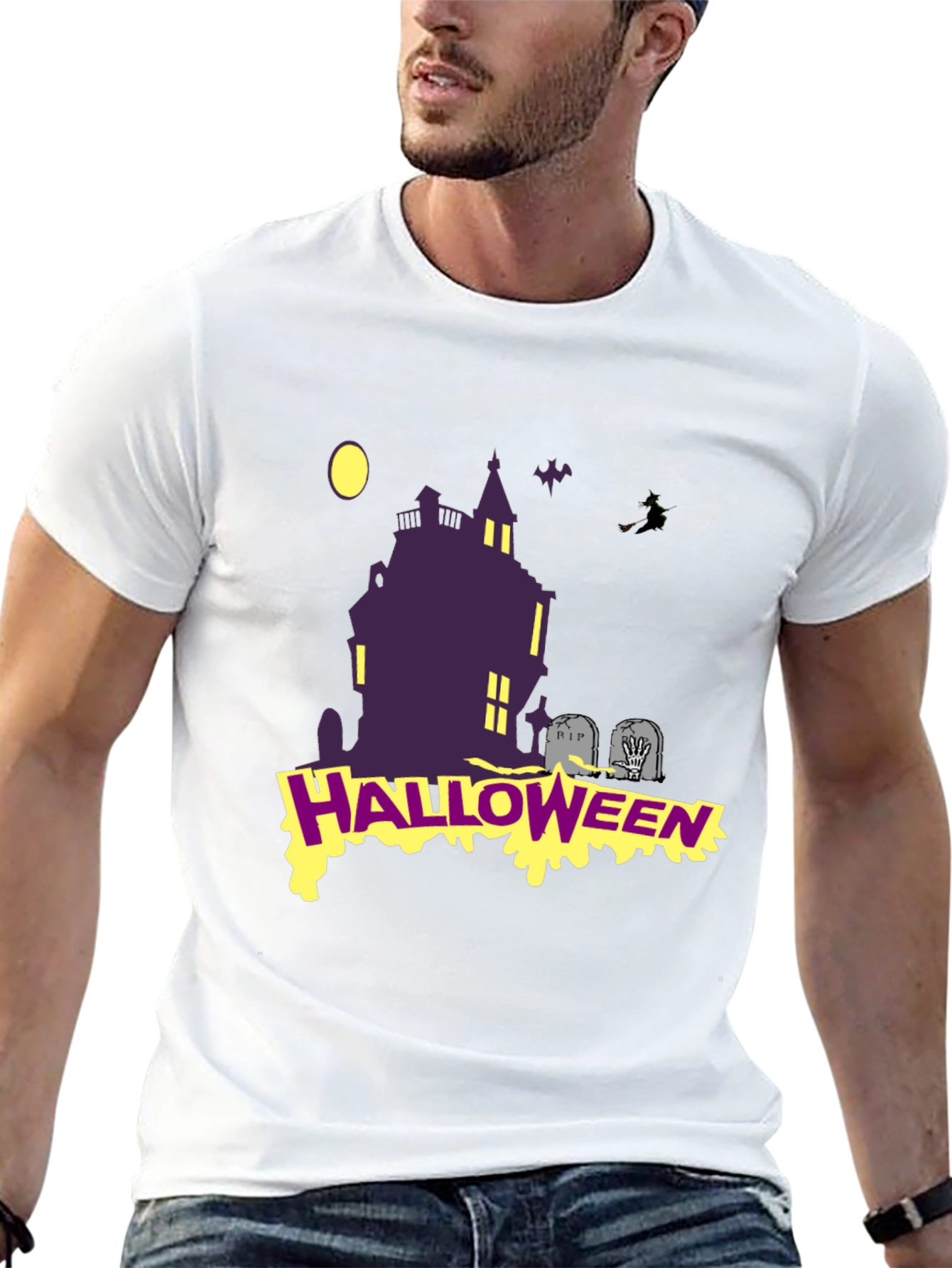 Halloween Graphic T-Shirt: Spooky Haunted House Tee