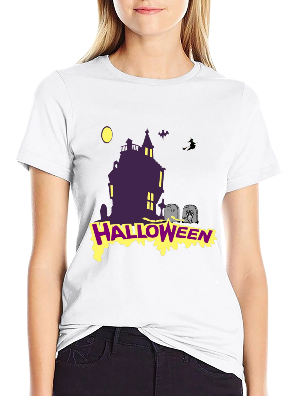 Halloween Graphic T-Shirt: Spooky Haunted House Tee