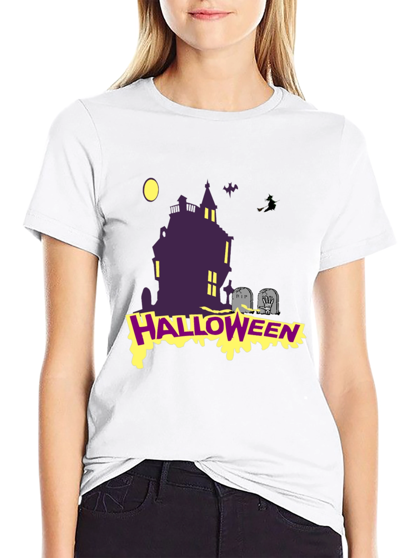 Halloween Graphic T-Shirt: Spooky Haunted House Tee