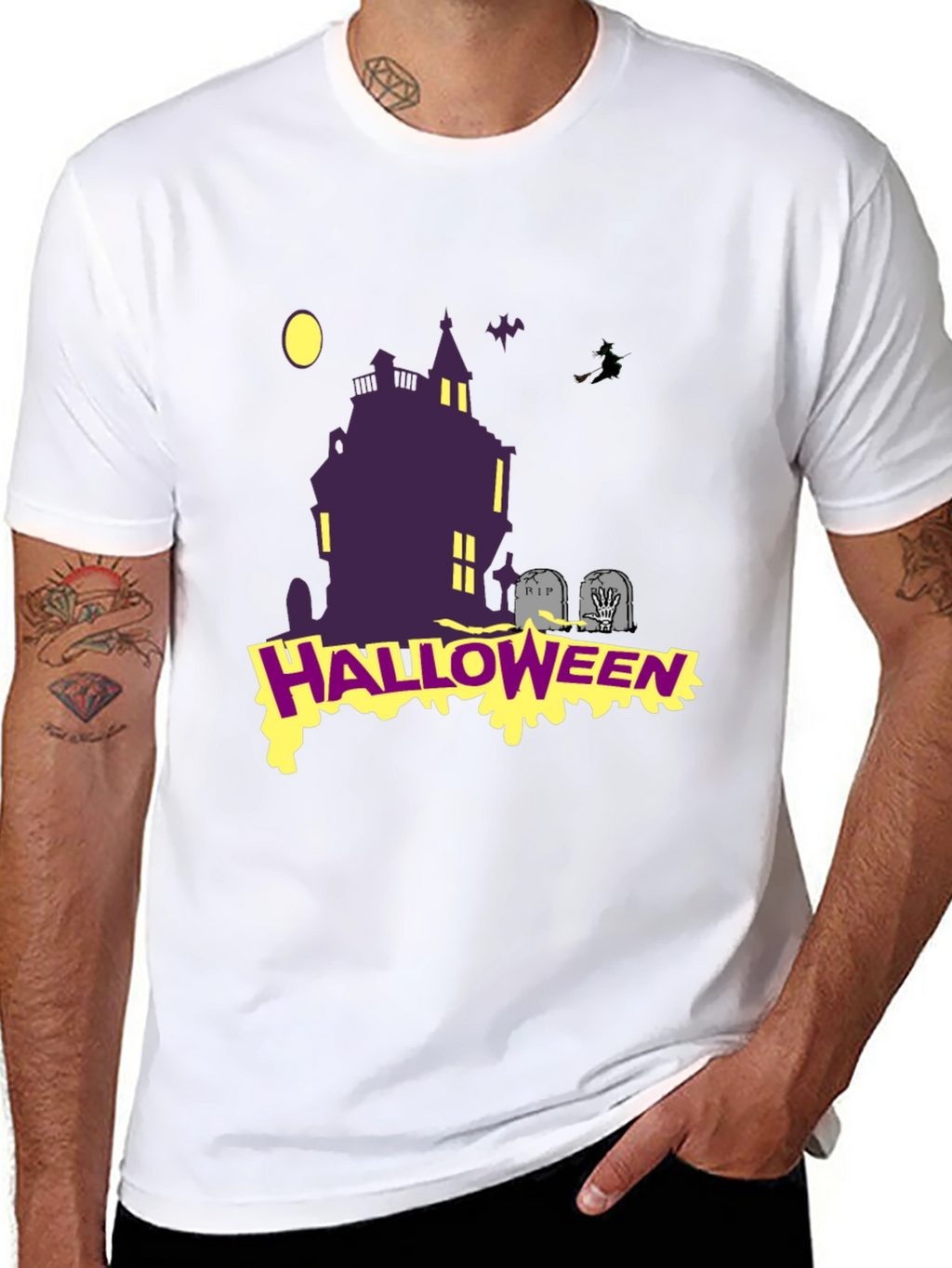 Halloween Graphic T-Shirt: Spooky Haunted House Tee