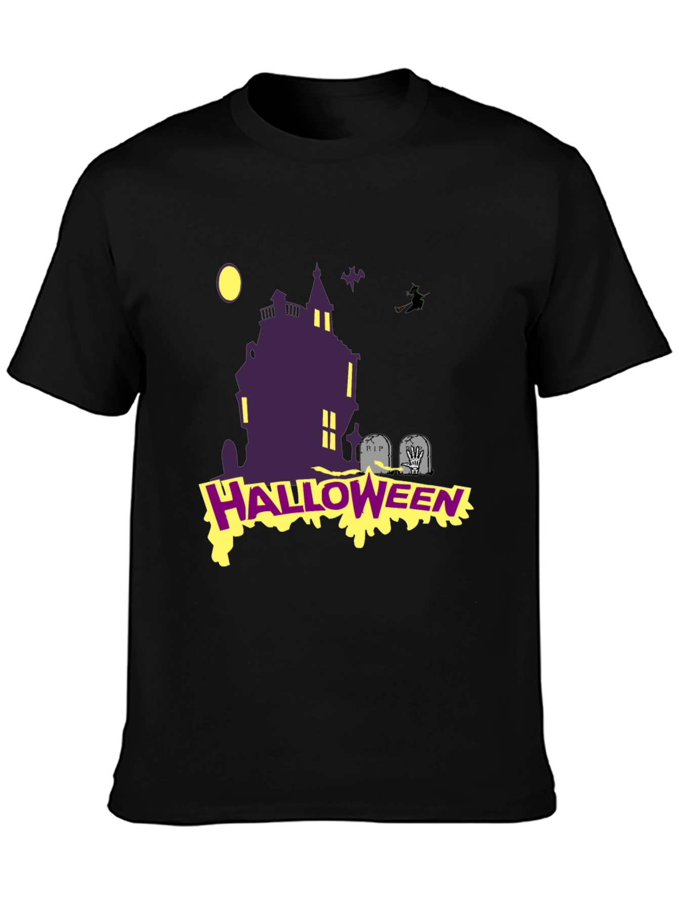 Halloween Graphic T-Shirt: Spooky Haunted House Tee