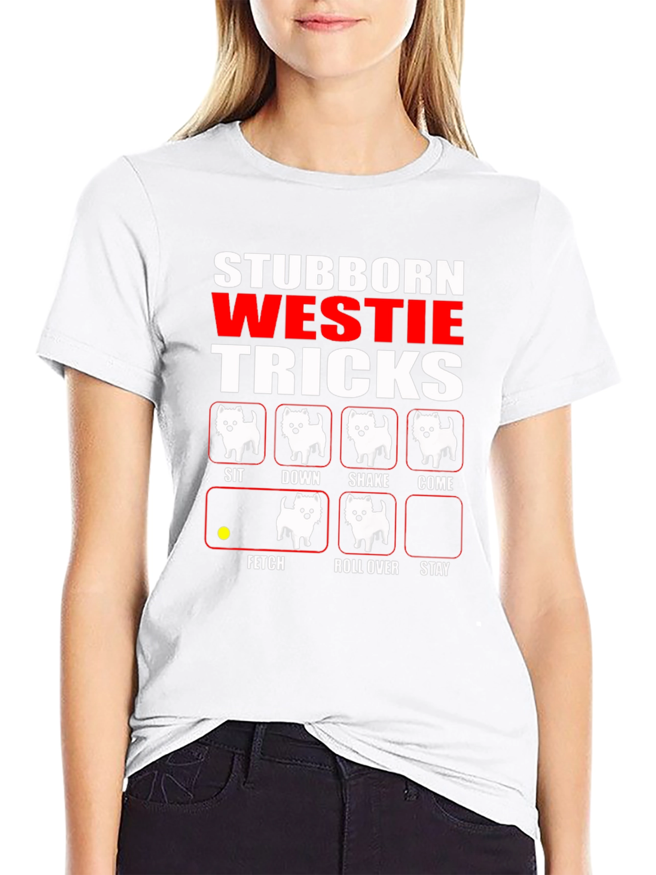 Stubborn Westie Tricks Black T-Shirt