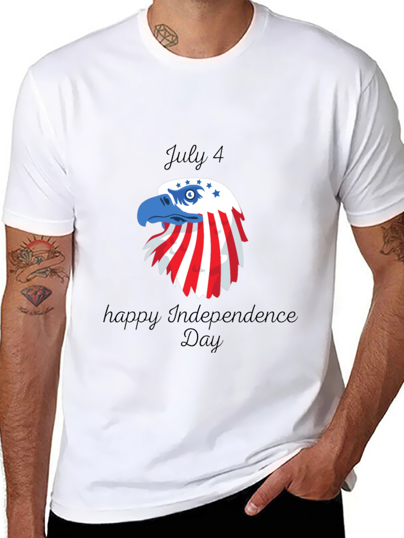 Patriotic Eagle July 4th Independence Day Tee