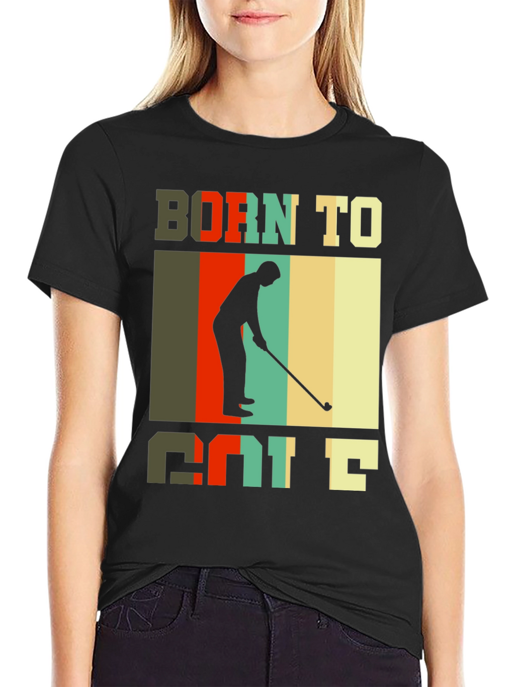 Born to Golf T-Shirt Retro Style Golfer Tee