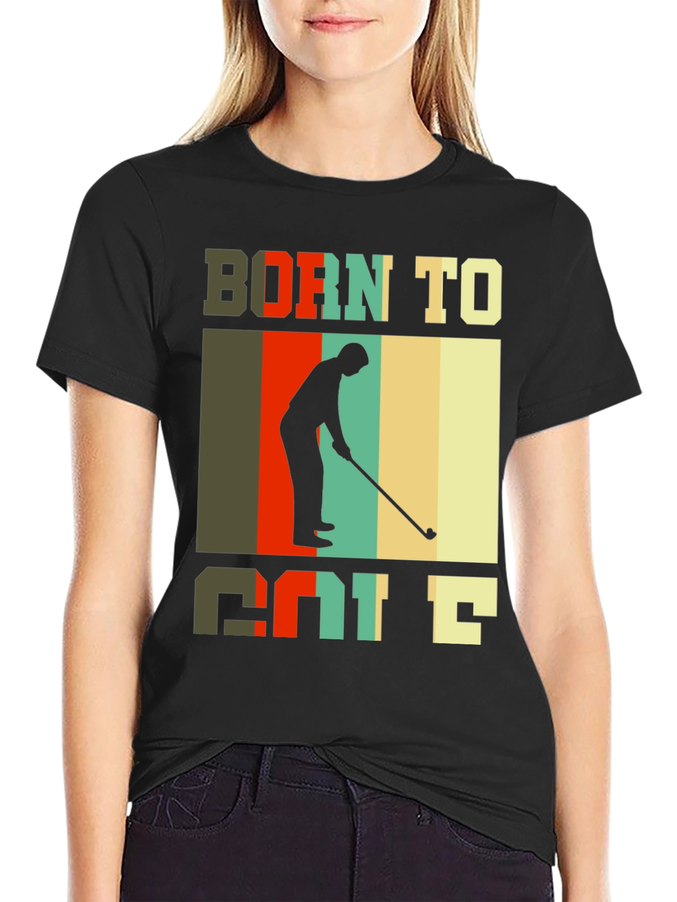 Born to Golf T-Shirt Retro Style Golfer Tee