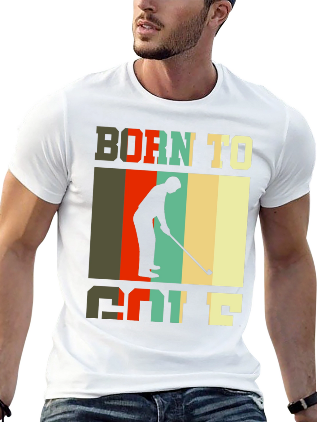 Born to Golf T-Shirt Retro Style Golfer Tee