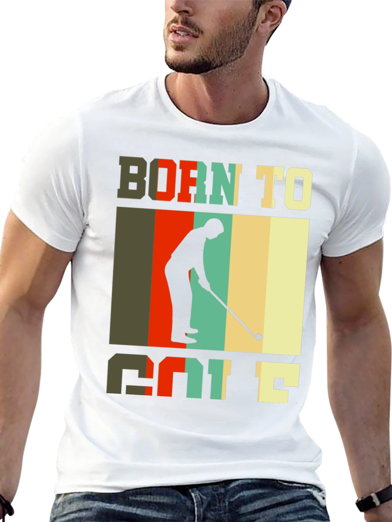 Born to Golf T-Shirt Retro Style Golfer Tee
