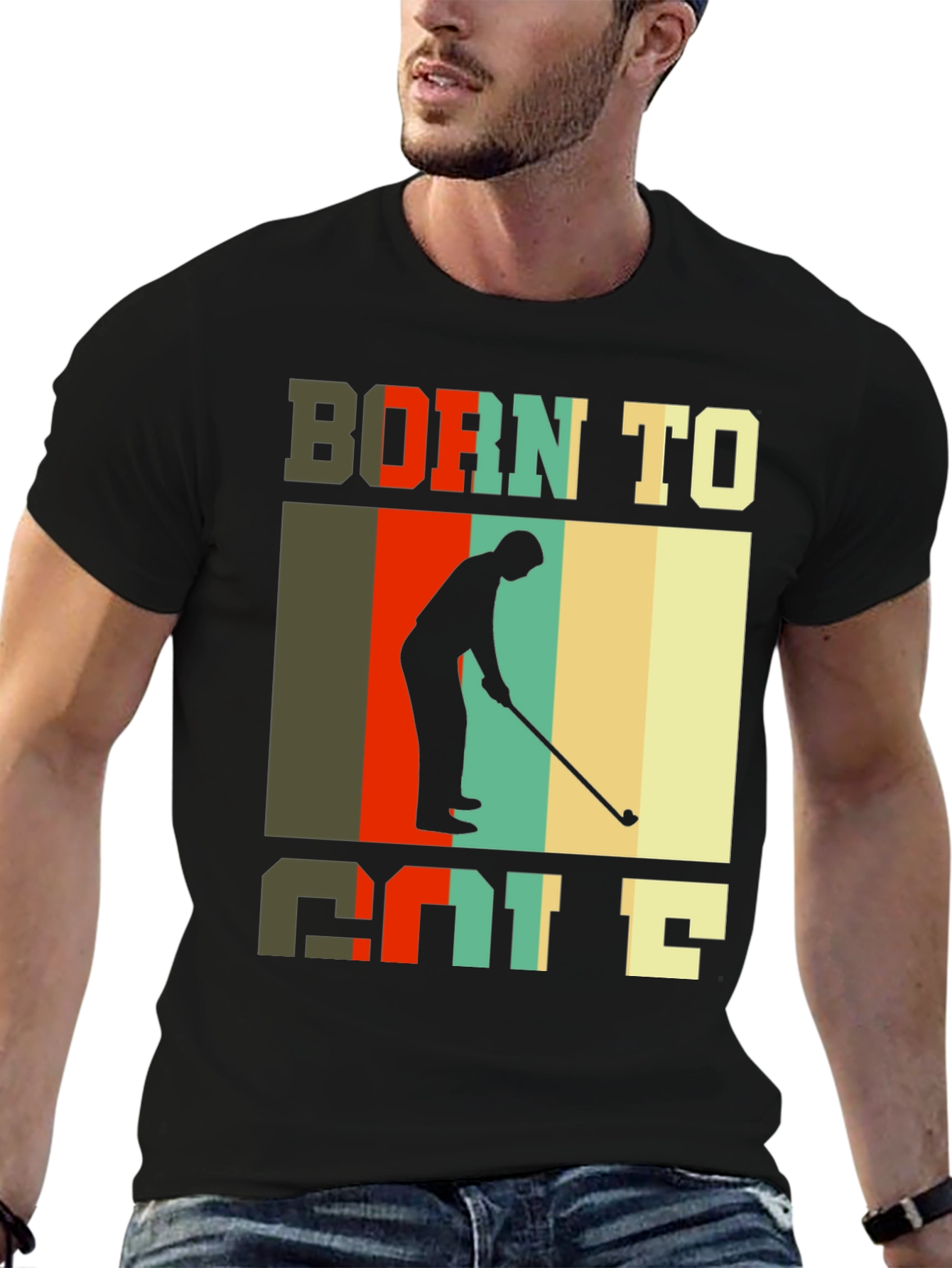 Born to Golf T-Shirt Retro Style Golfer Tee