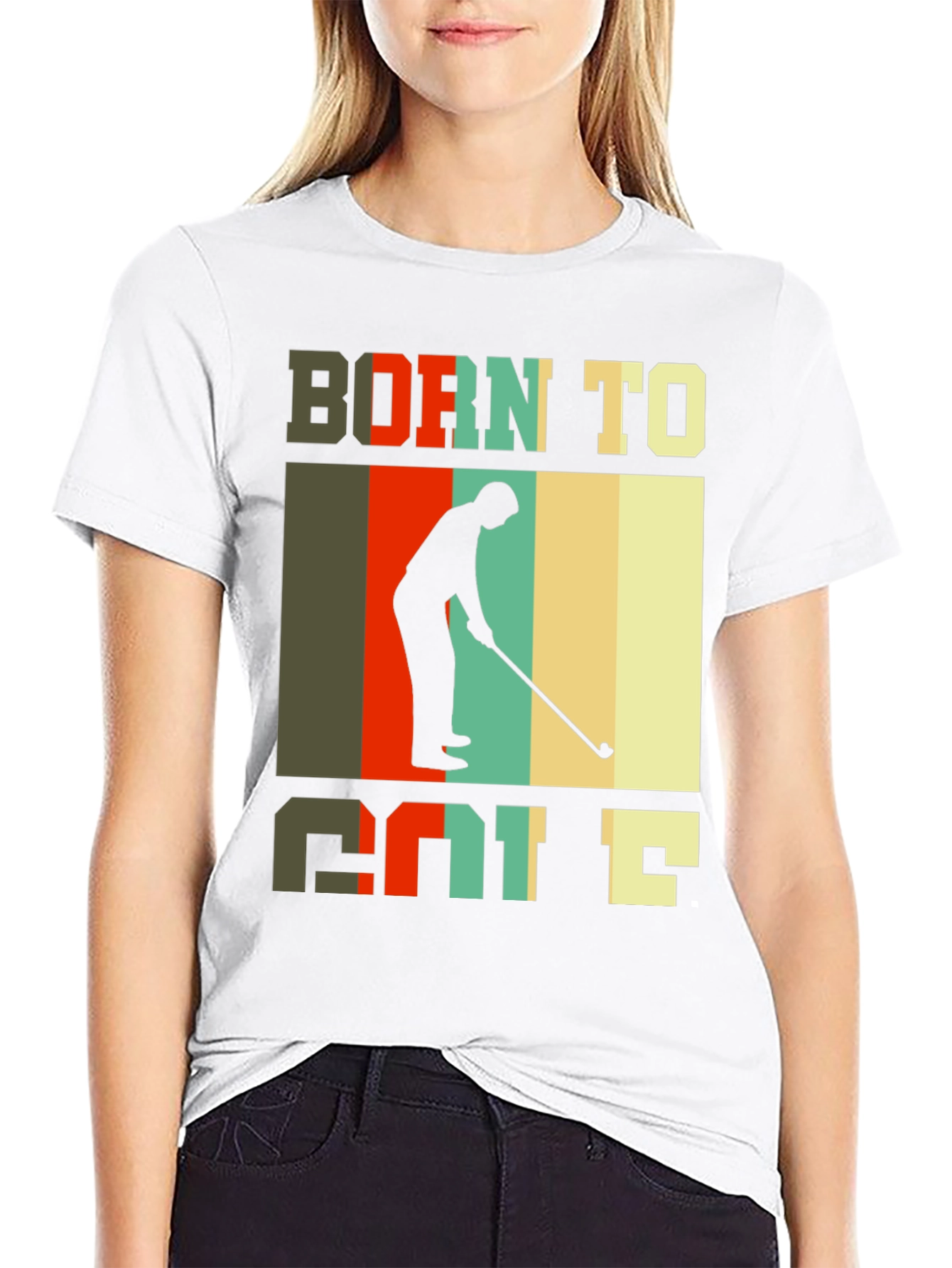 Born to Golf T-Shirt Retro Style Golfer Tee
