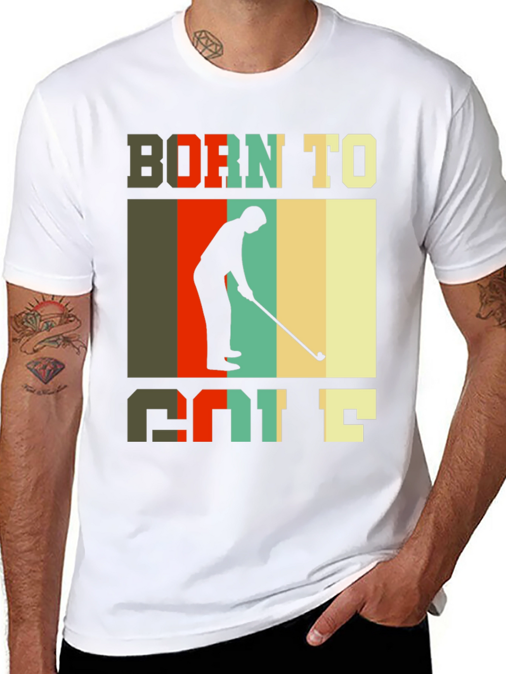 Born to Golf T-Shirt Retro Style Golfer Tee
