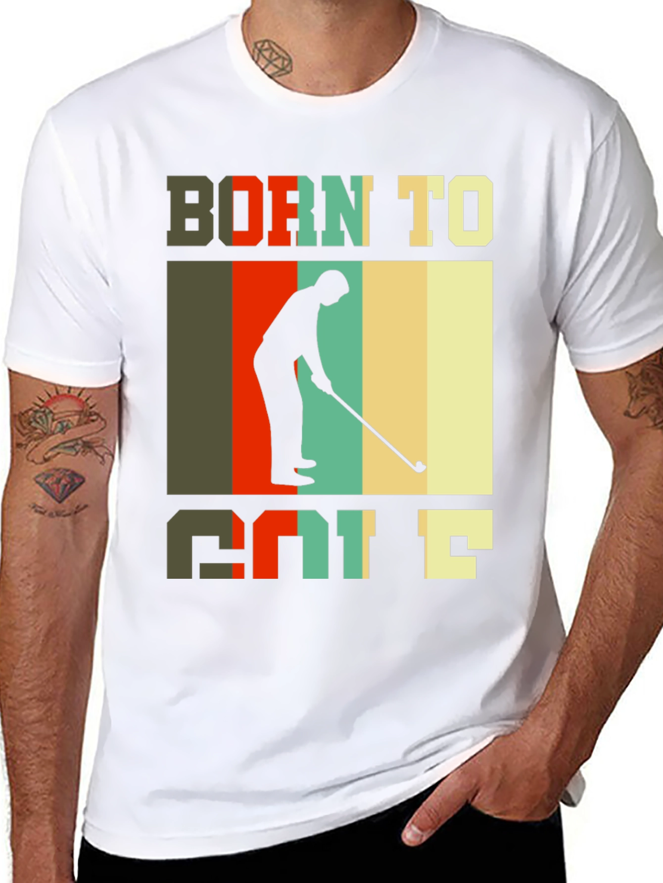 Born to Golf T-Shirt Retro Style Golfer Tee