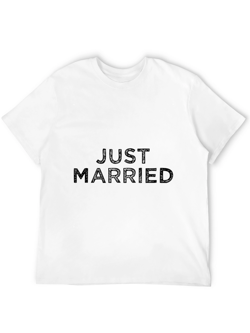Just Married T-Shirt - Black Crew Neck