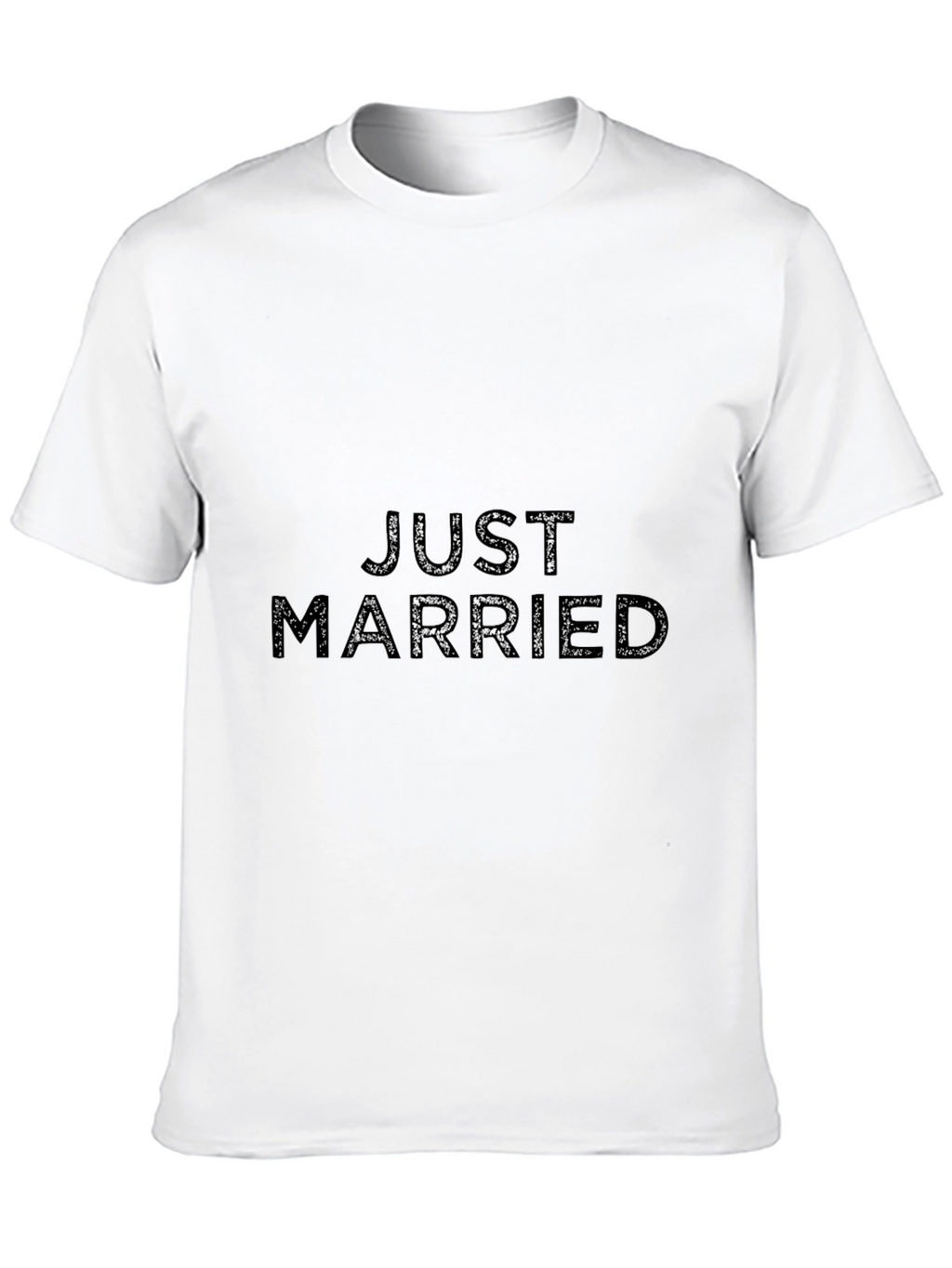 Just Married T-Shirt - Black Crew Neck