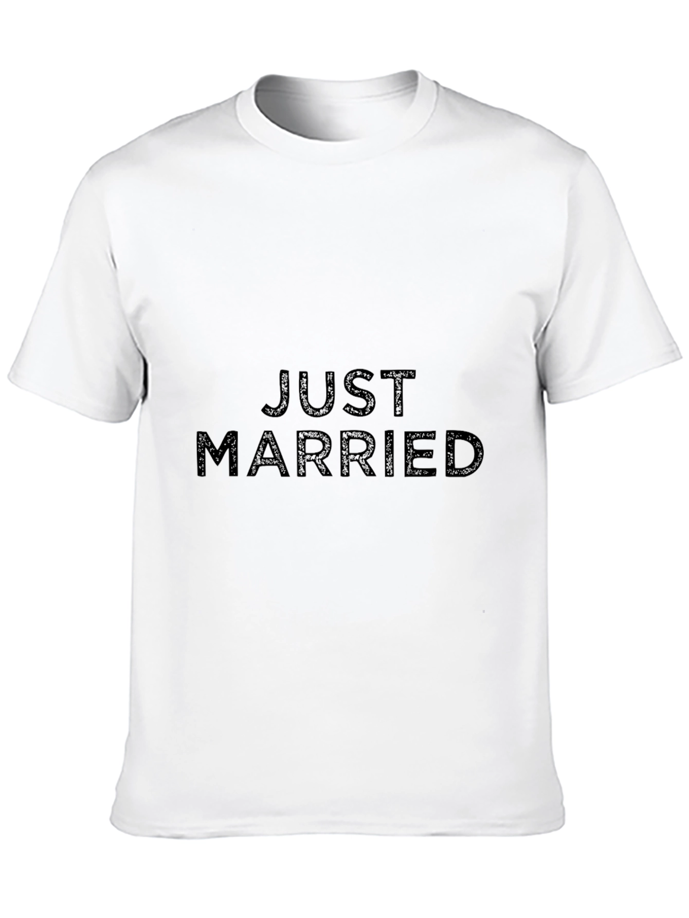Just Married T-Shirt - Black Crew Neck