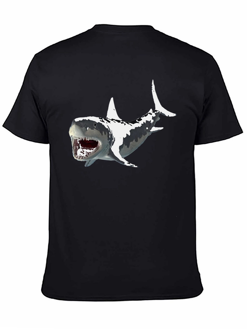 Shark Graphic Print Mens Black T-Shirt