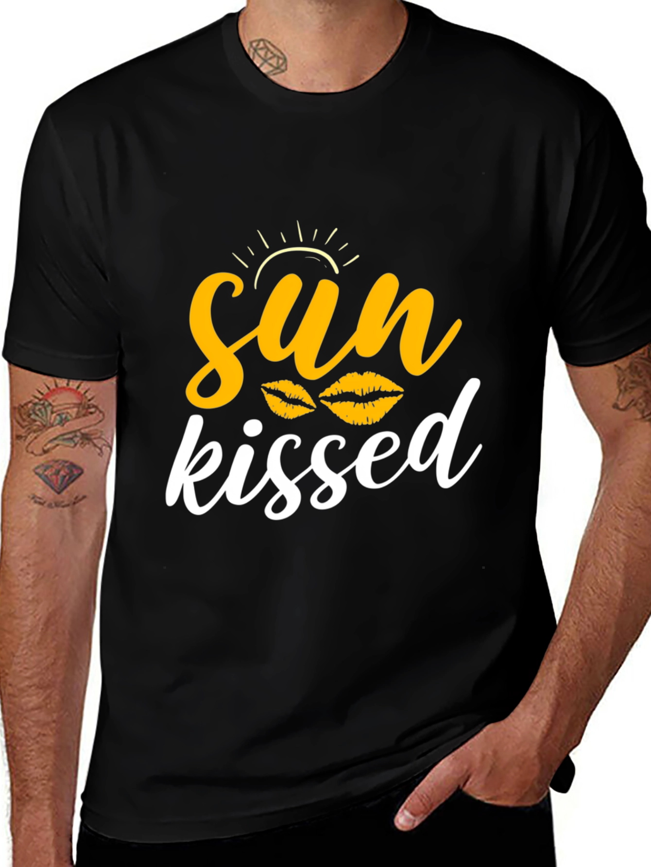 Sun Kissed Graphic Tee - Casual Black T-Shirt