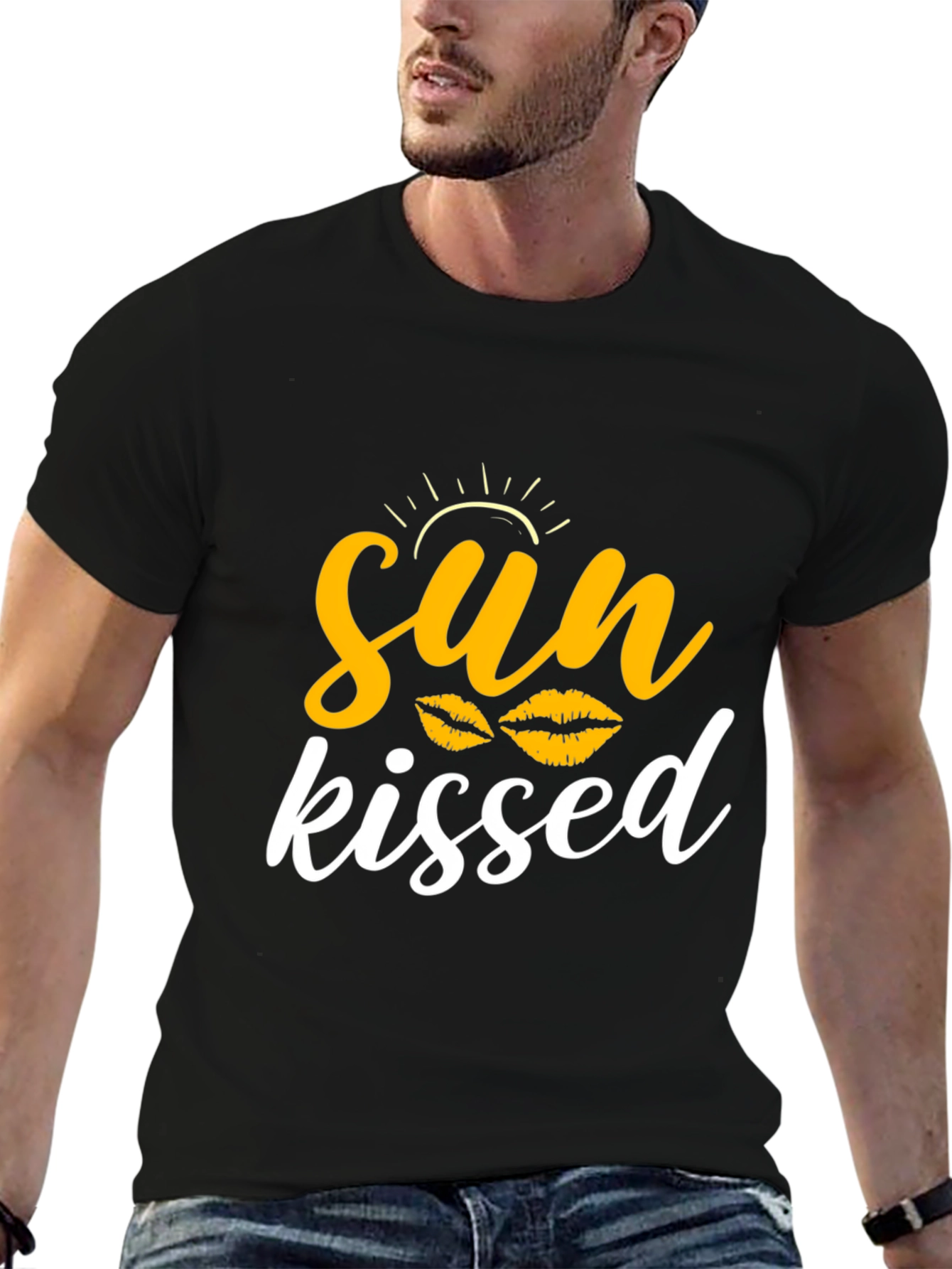 Sun Kissed Graphic Tee - Casual Black T-Shirt