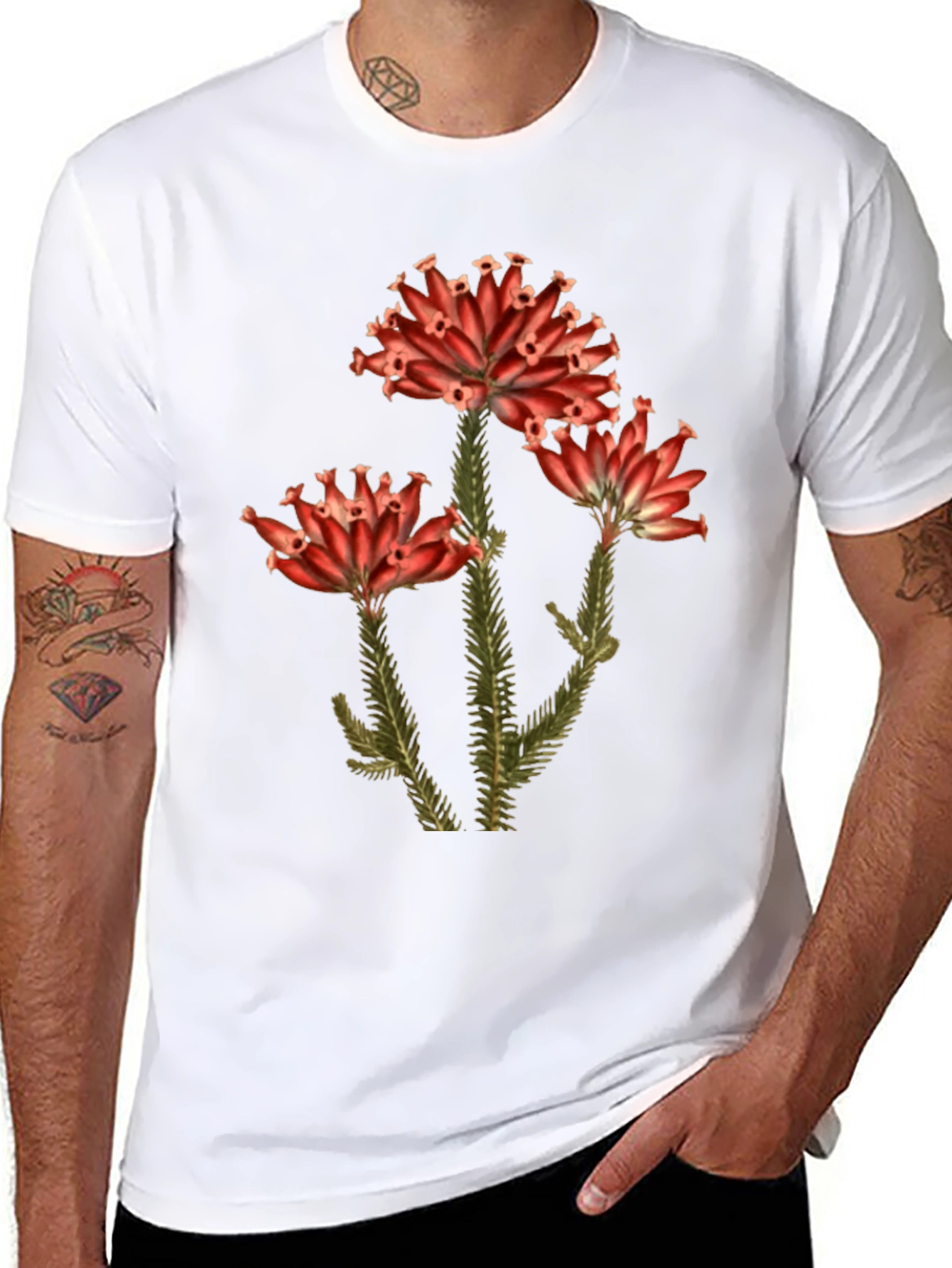 Botanical Print Tee - Unique Floral Design
