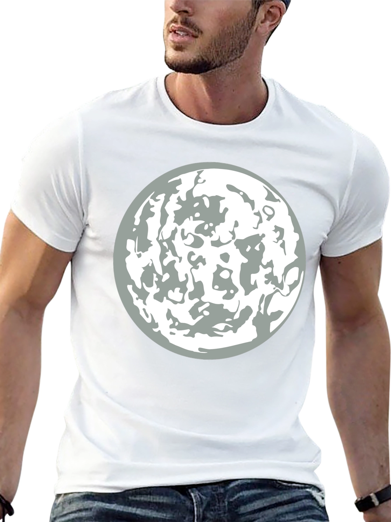 Lunar Graphic Tee - Stylish Moon Design T-Shirt