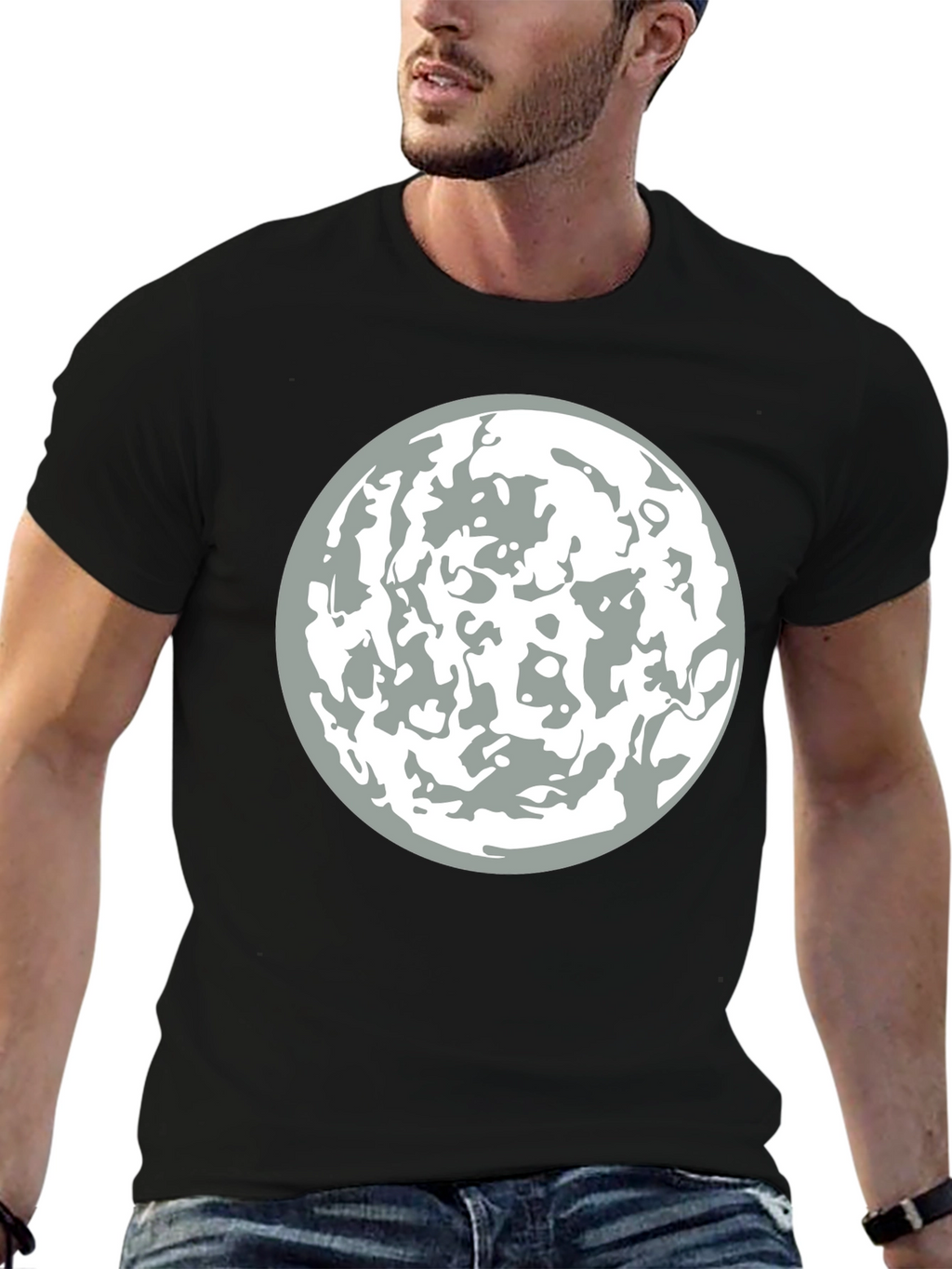 Lunar Graphic Tee - Stylish Moon Design T-Shirt