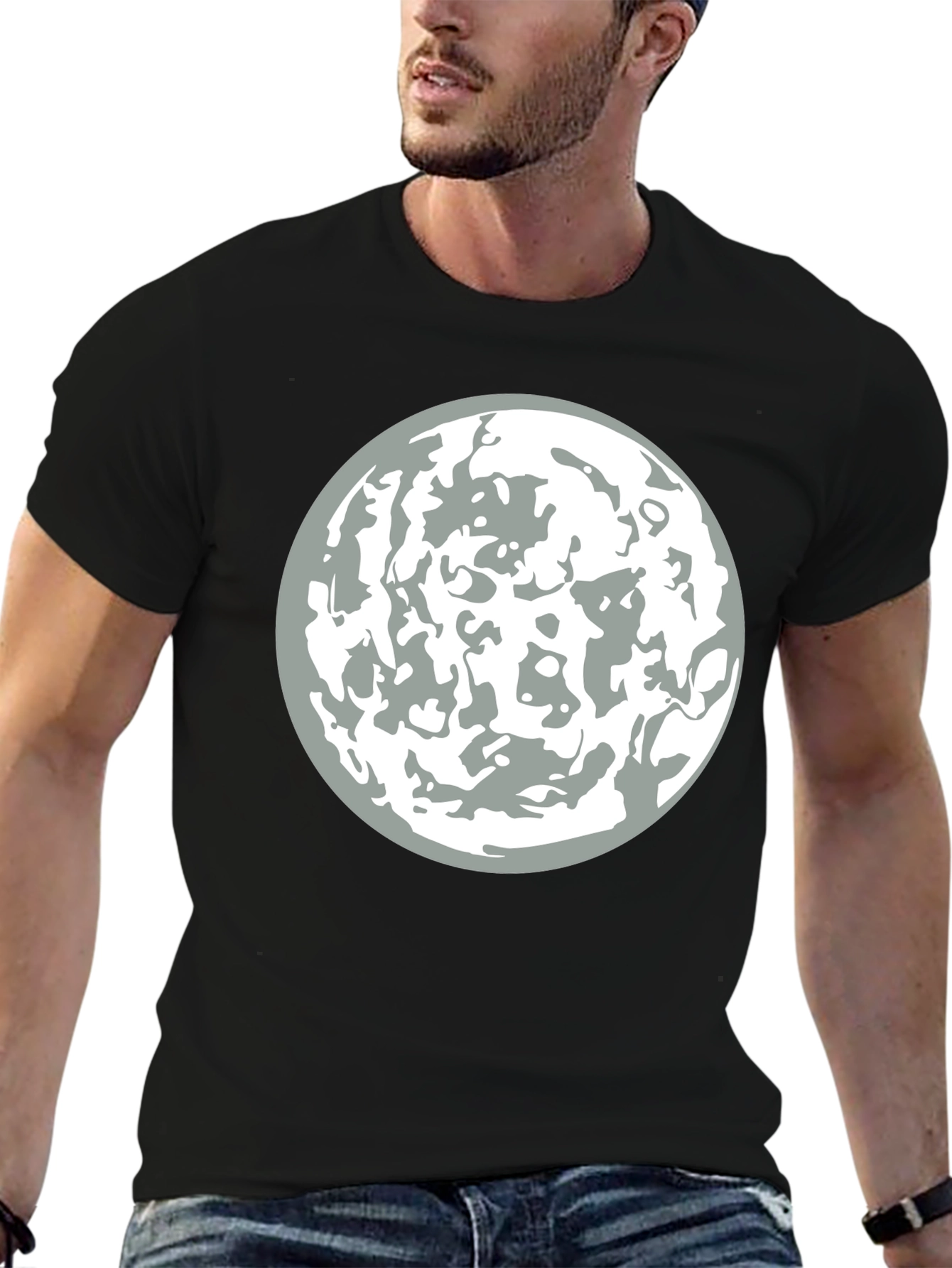 Lunar Graphic Tee - Stylish Moon Design T-Shirt