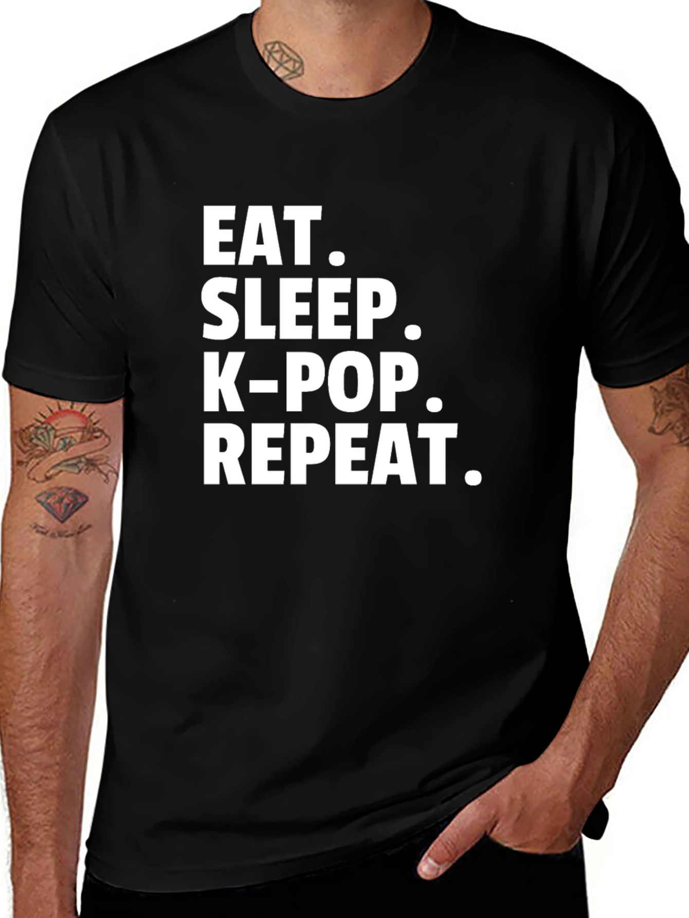 Eat Sleep K-Pop Repeat T-Shirt - Stylish Graphic Tee
