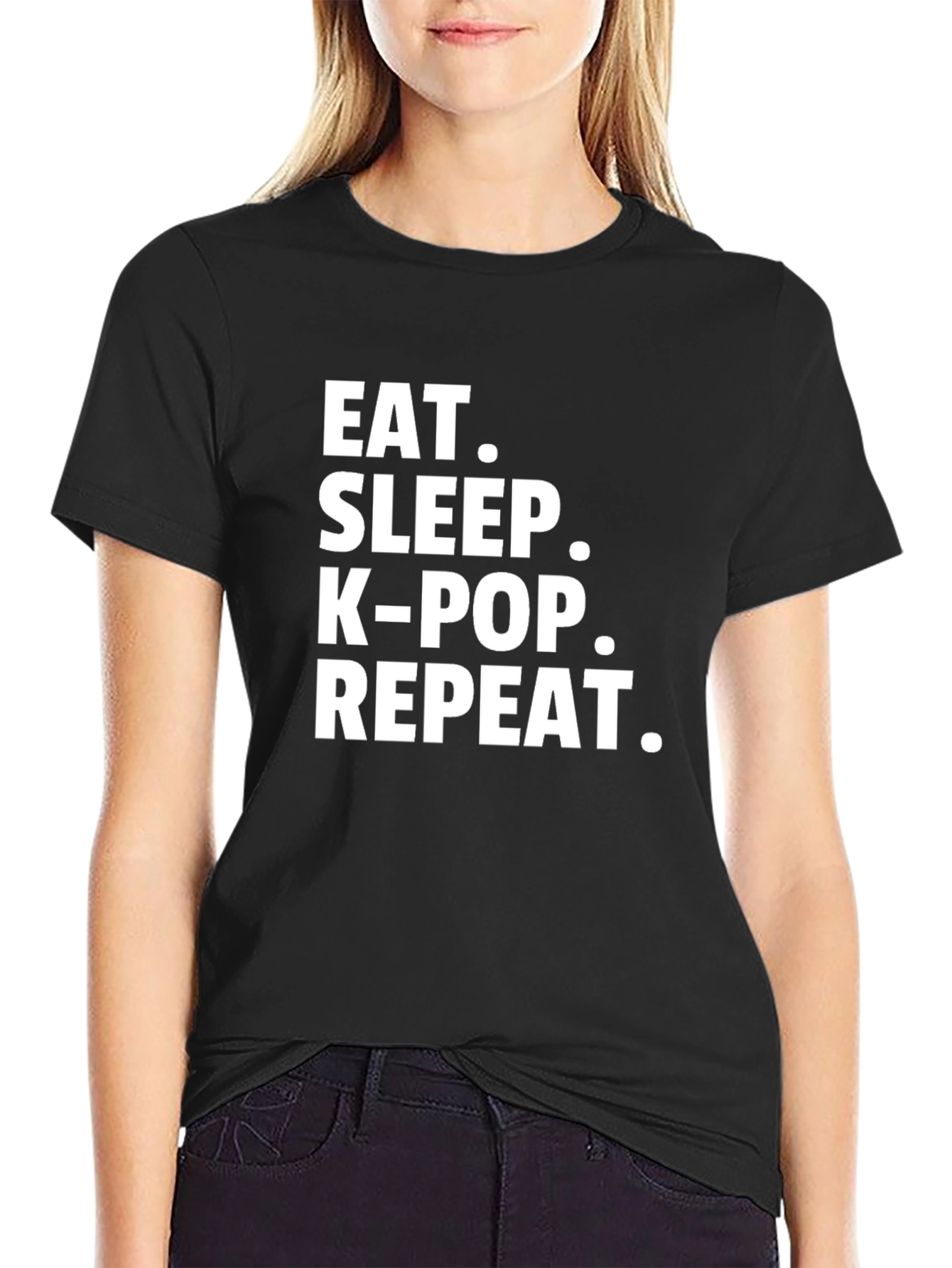 Eat Sleep K-Pop Repeat T-Shirt - Stylish Graphic Tee