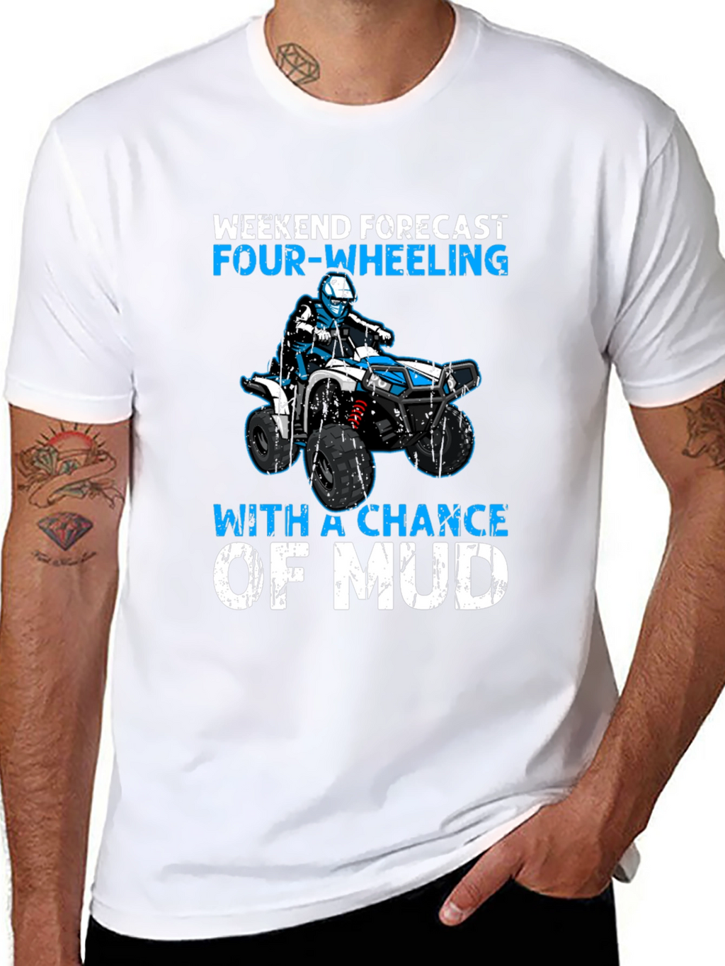 Weekend Forecast Four-Wheeling ATV Mud T-Shirt