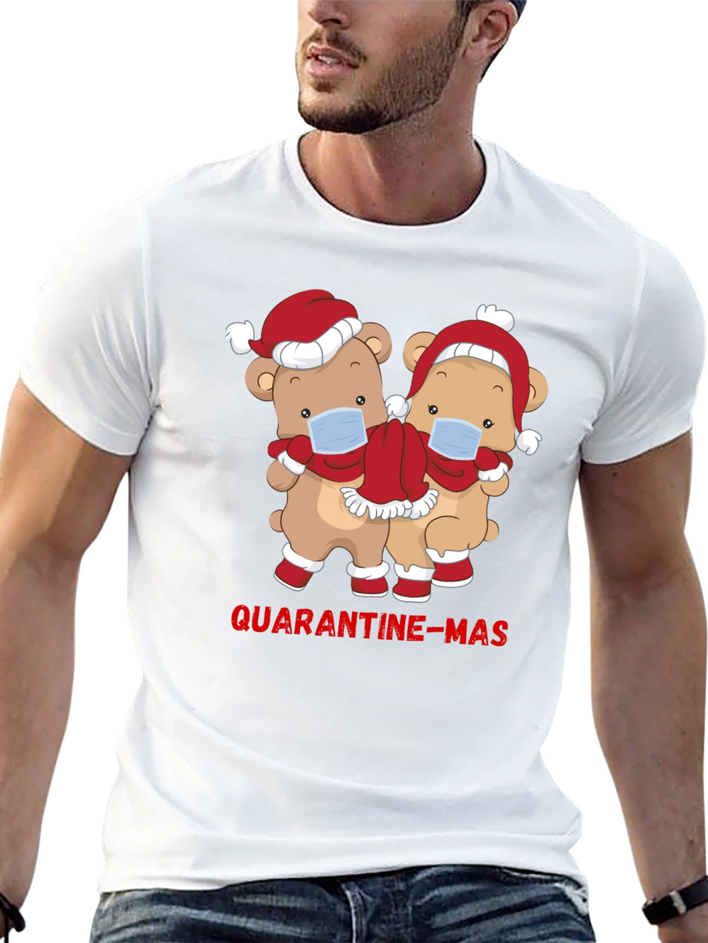 Quarantine-Mas Bear Graphic T-Shirt