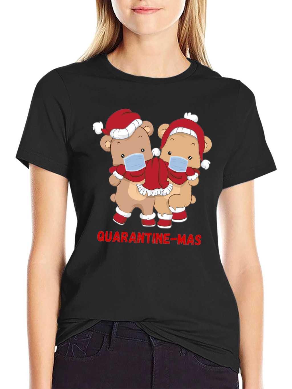 Quarantine-Mas Bear Graphic T-Shirt