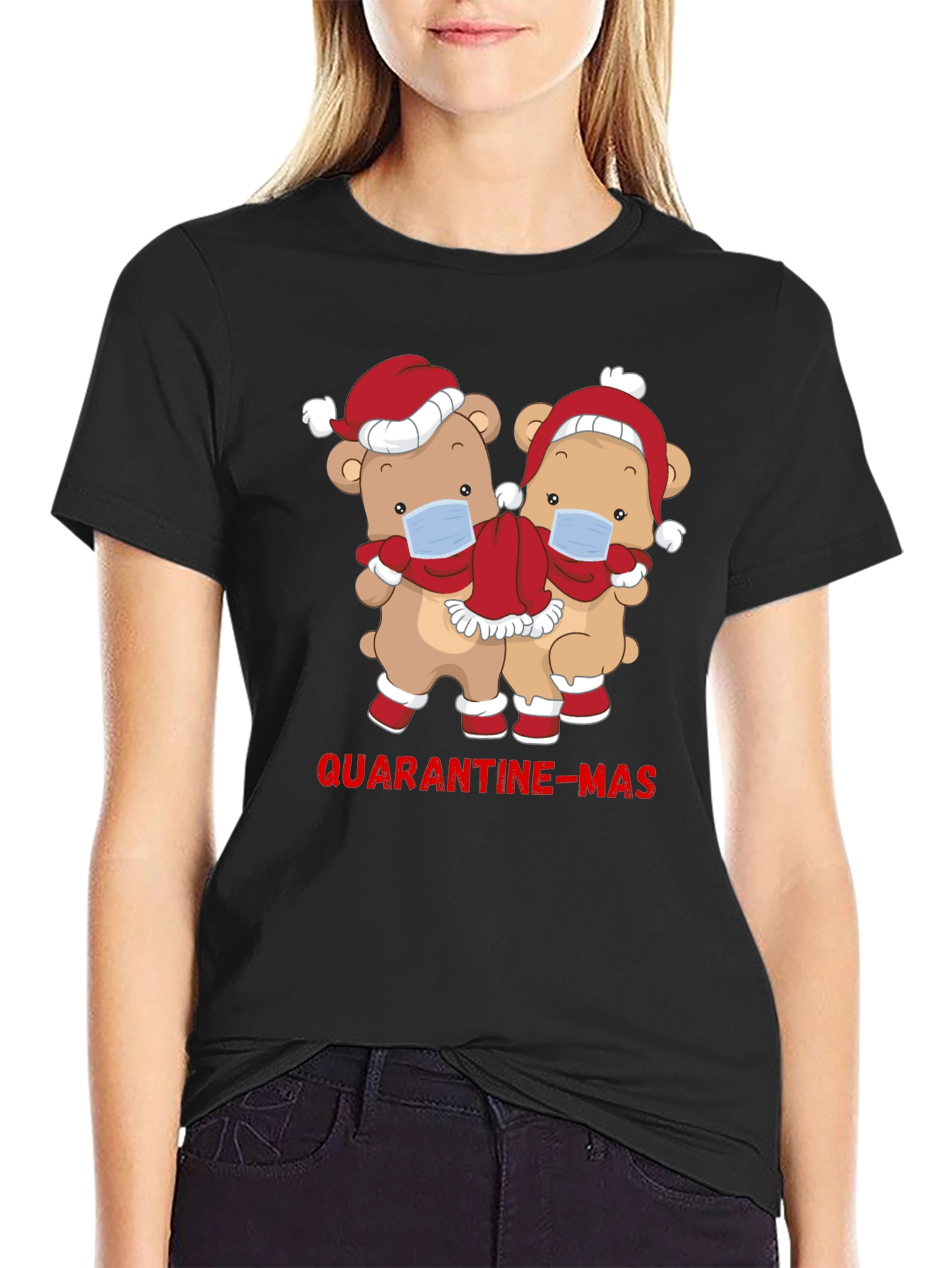 Quarantine-Mas Bear Graphic T-Shirt