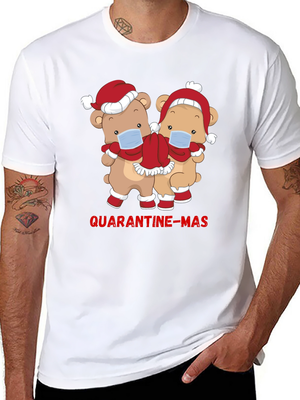 Quarantine-Mas Bear Graphic T-Shirt