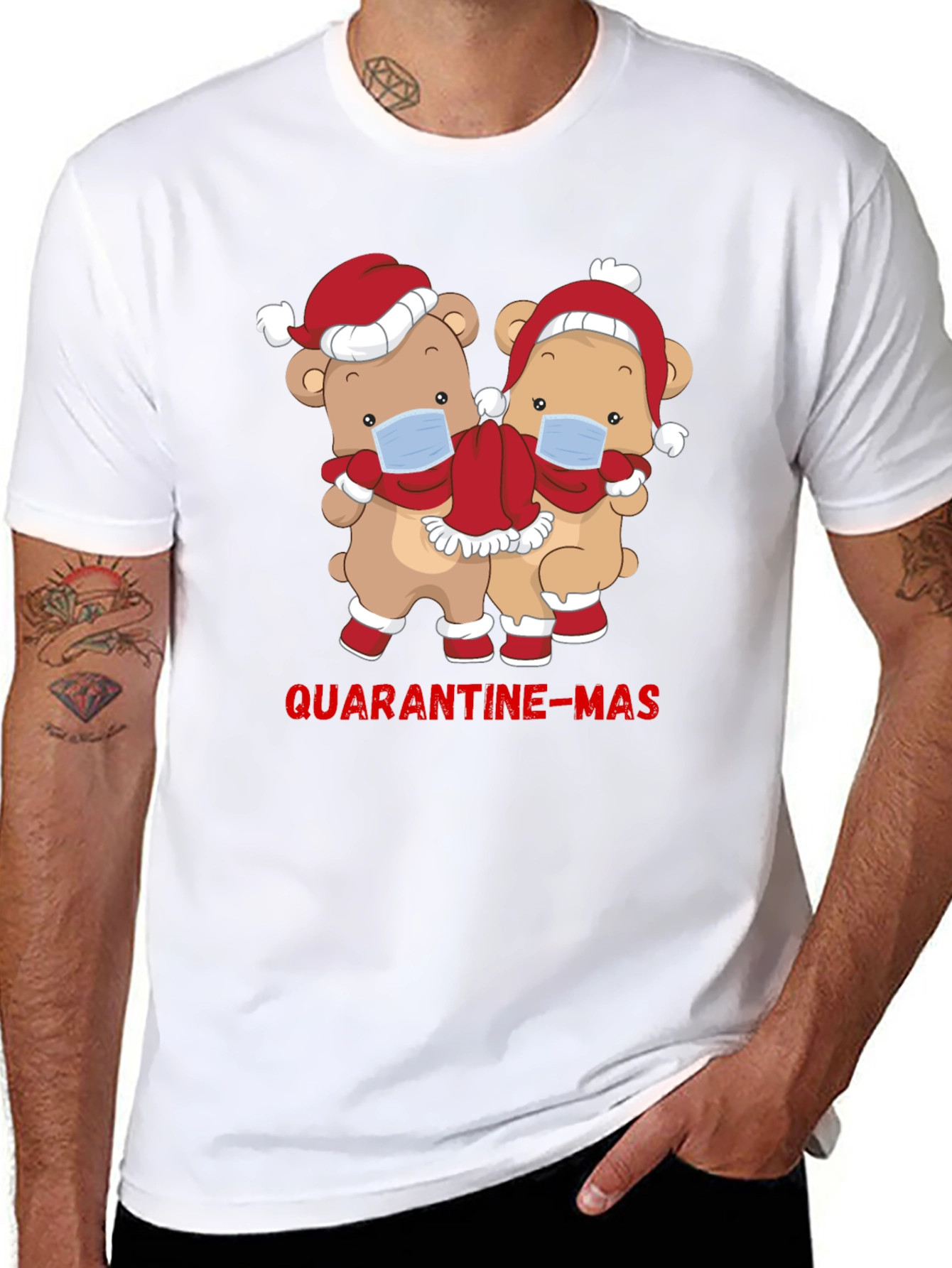 Quarantine-Mas Bear Graphic T-Shirt