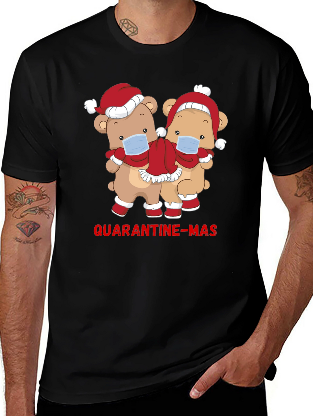 Quarantine-Mas Bear Graphic T-Shirt
