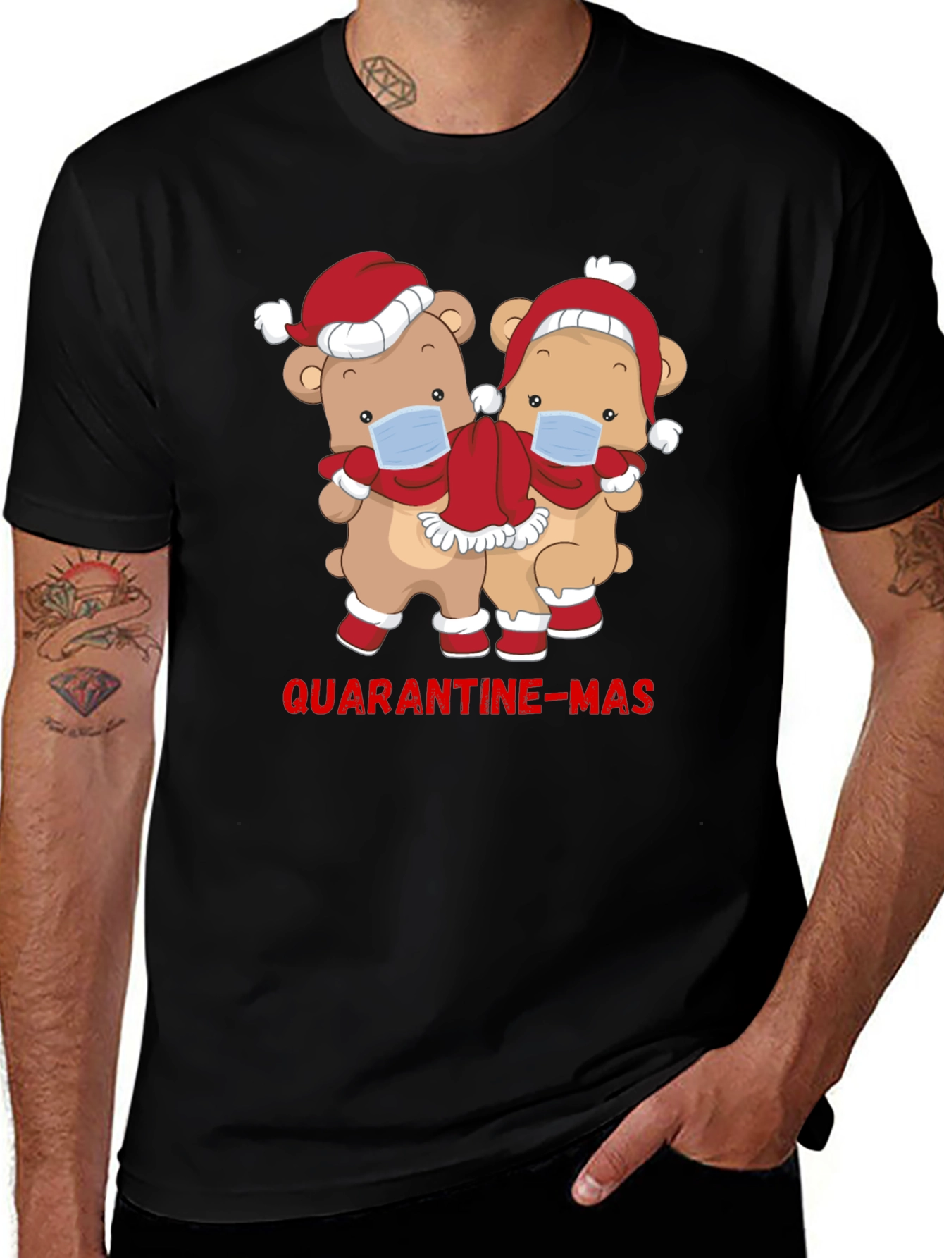 Quarantine-Mas Bear Graphic T-Shirt