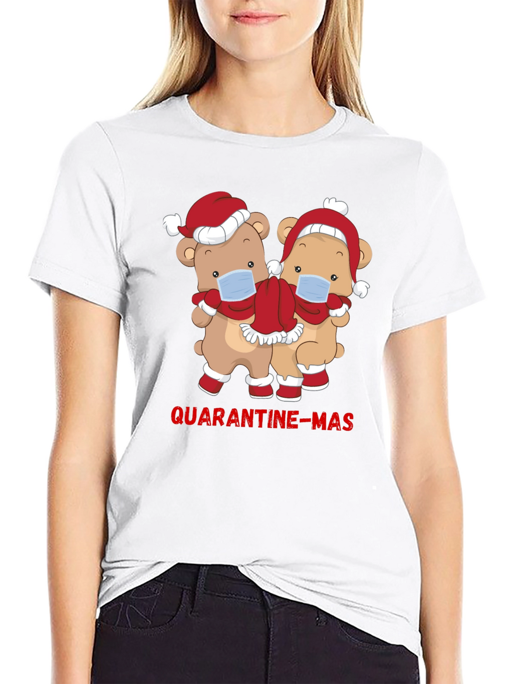 Quarantine-Mas Bear Graphic T-Shirt