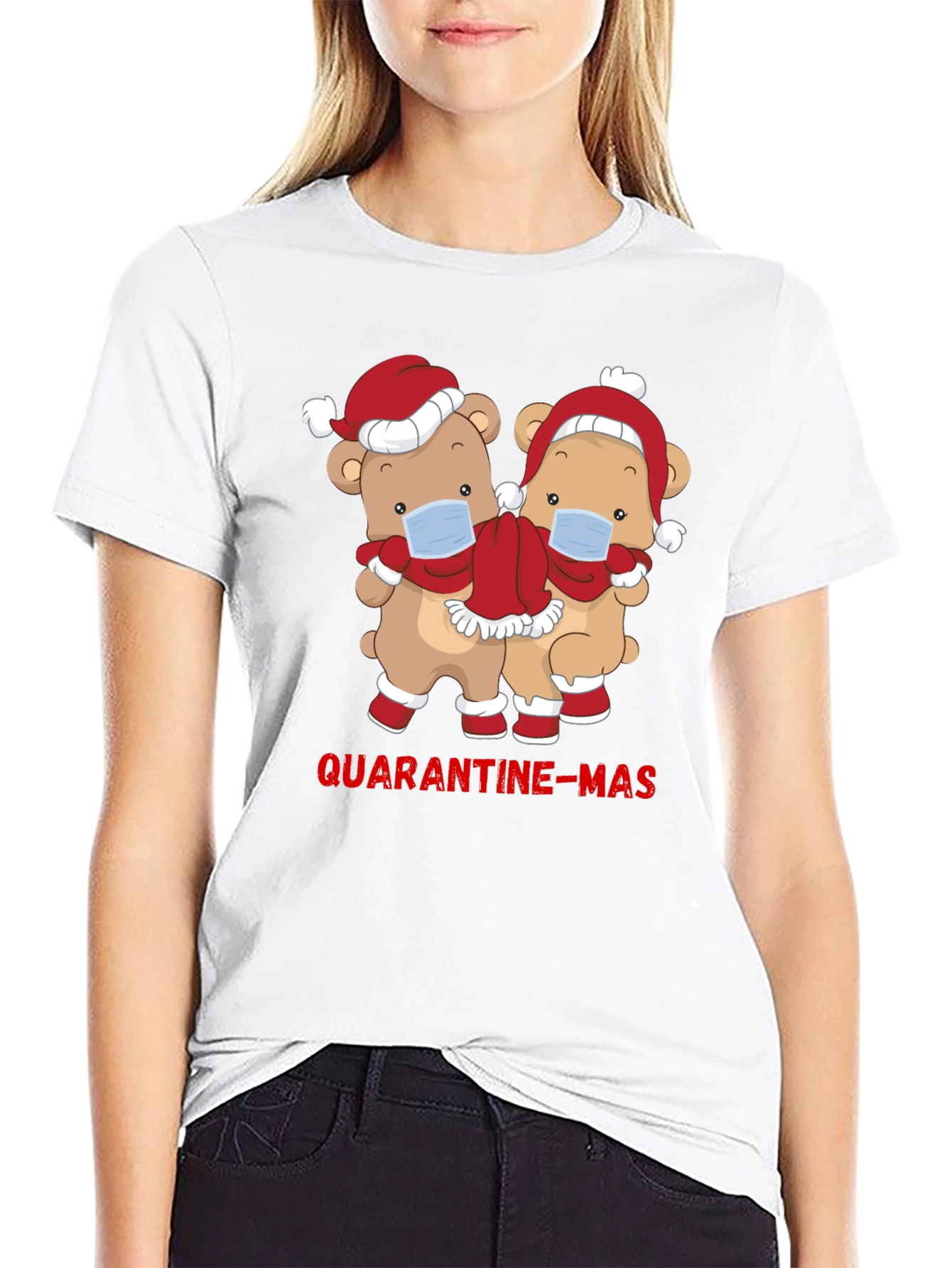 Quarantine-Mas Bear Graphic T-Shirt