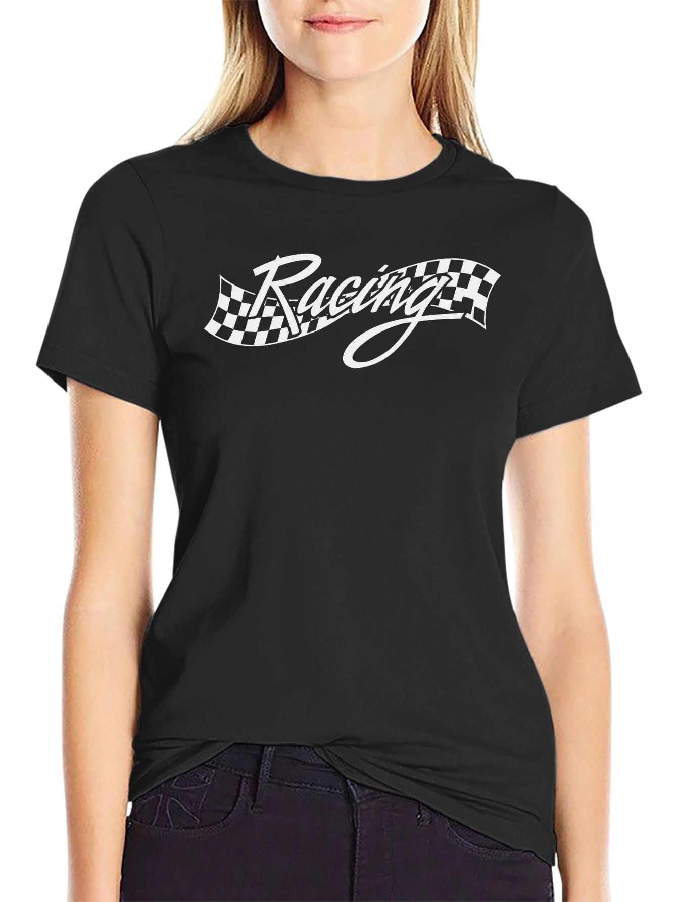 Racing Checkered Flag Graphic T-Shirt