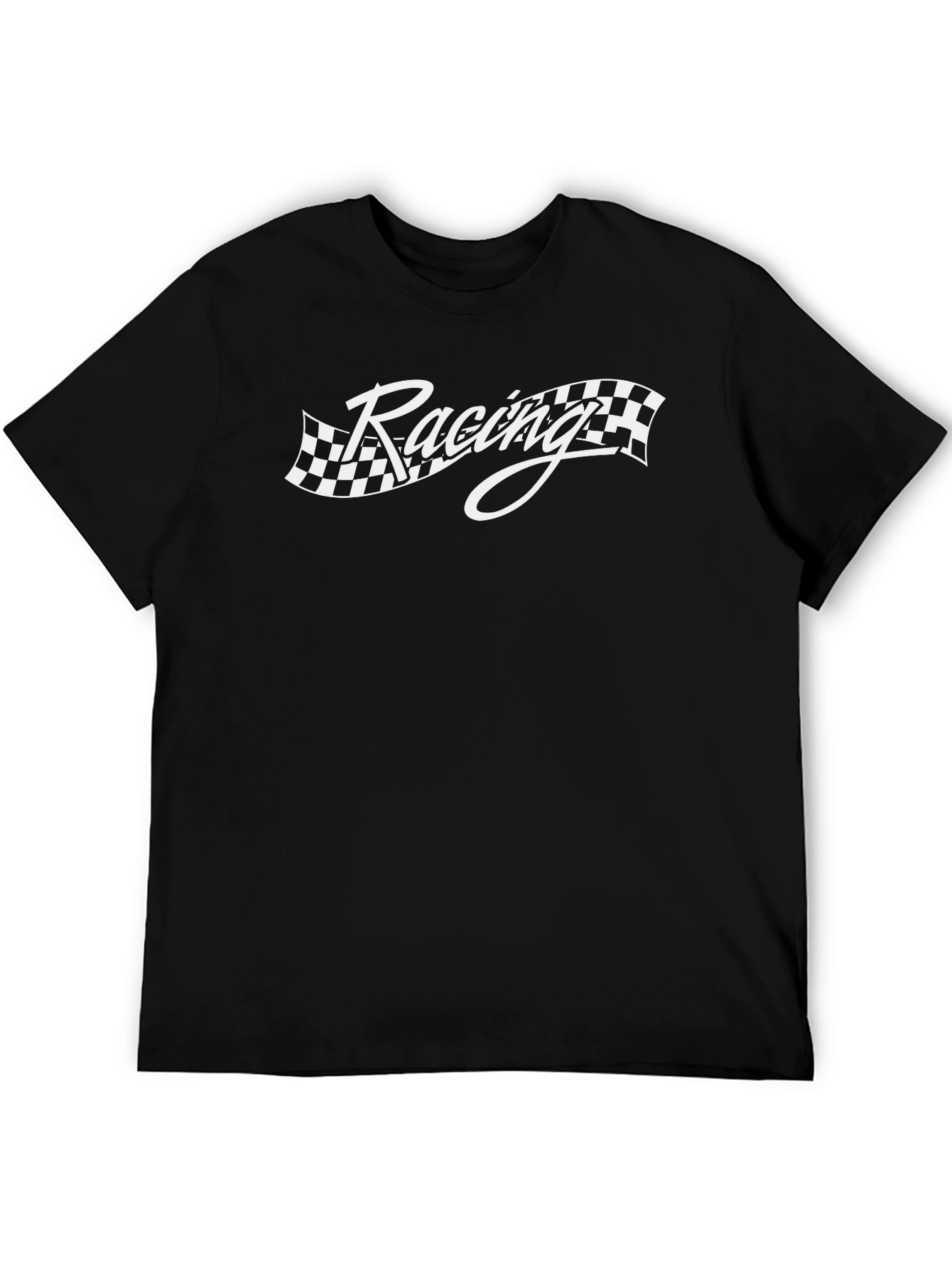 Racing Checkered Flag Graphic T-Shirt