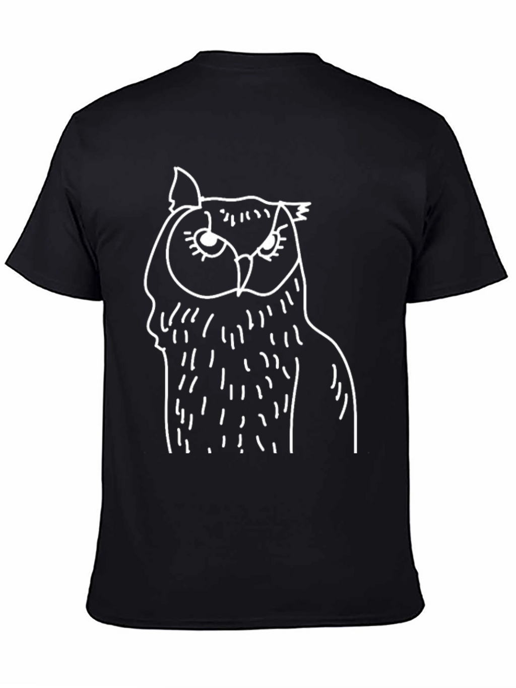 Owl Graphic Print Black Tee